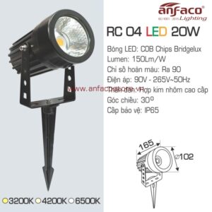 Đèn Anfaco LED AFC ghim cỏ RC 04-20W