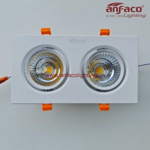 Đèn Led âm trần 2 bóng Anfaco AFC 318-7w-12w xoay góc