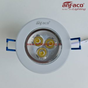 Đèn Anfaco downlight âm trần xoay góc AFC 510B viền bạc 3W