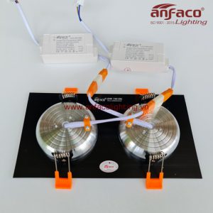 Đèn Anfaco downlight âm trần AFC 754-2D 9W vỏ đen