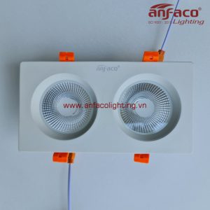 Đèn Anfaco downlight âm trần đôi AFC 757-2-12W kính trong