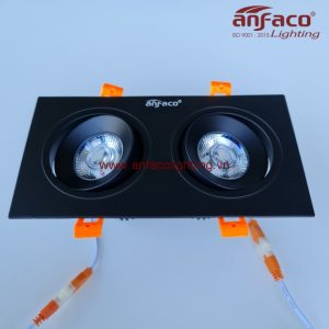 Đèn downlight âm trần led Anfaco AFC-767-2d-9W-12W vỏ đen xoay góc