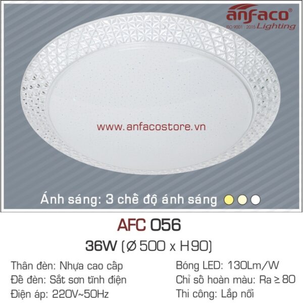 Đèn Anfaco LED ốp trần nhựa AFC 056-36W