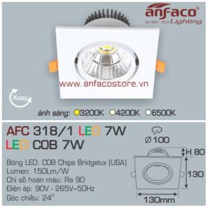 Đèn Anfaco LED downlight âm trần AFC 318/1-7W