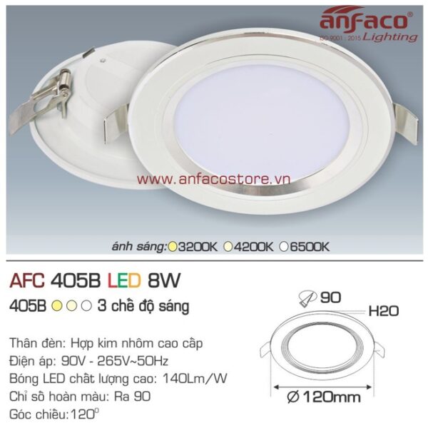 Đèn Anfaco LED downlight âm trần AFC 405B 8W