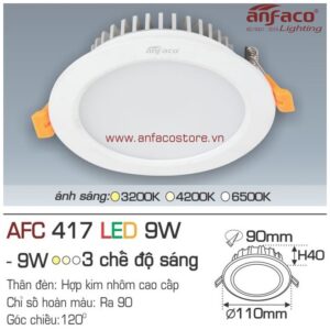 Đèn Anfaco LED downlight âm trần AFC 417-9W