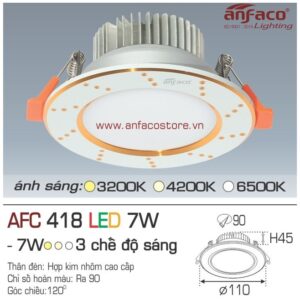 Đèn Anfaco LED downlight âm trần AFC 418-7W