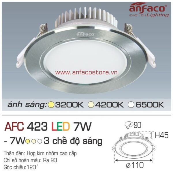 Đèn Anfaco LED downlight âm trần AFC 423-7W