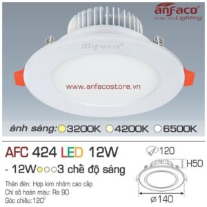 Đèn Anfaco LED downlight âm trần AFC 424-12W