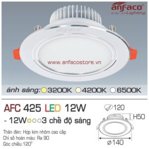 Đèn Anfaco LED downlight âm trần AFC 425-12W