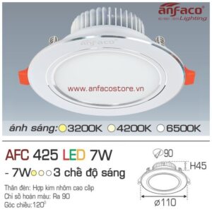 Đèn Anfaco LED downlight âm trần AFC 425-7W