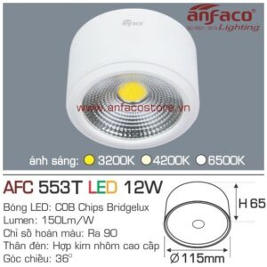 Đèn Anfaco LED downlight nổi AFC 553T 12W