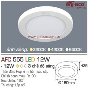 Đèn Anfaco LED panel ốp trần nổi AFC 555-12W