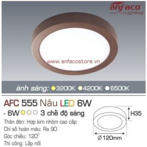 Đèn Anfaco LED panel ốp trần nổi AFC 555 Nâu 6W