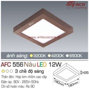 Đèn Anfaco LED panel ốp trần nổi AFC 556 Nâu 12W