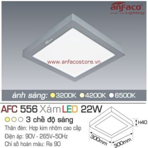 Đèn Anfaco LED panel ốp trần nổi AFC 556 Xám 22W