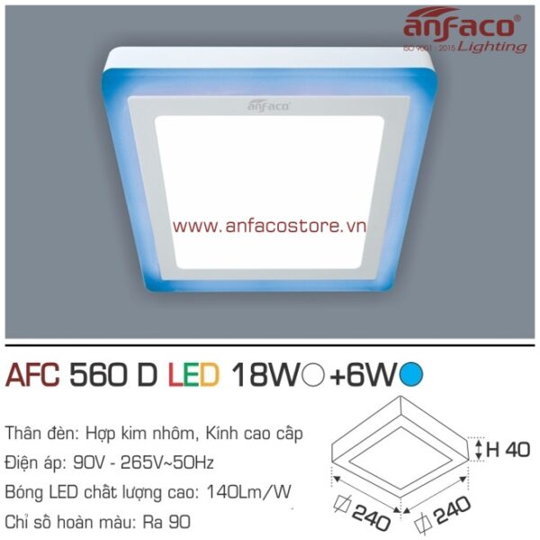 Đèn Anfaco LED ốp trần nổi AFC 560D 18W+6W