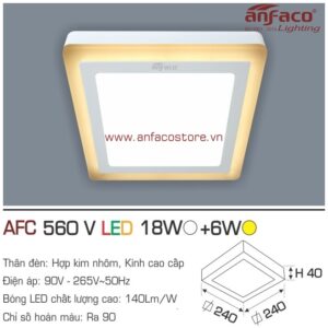 Đèn Anfaco LED ốp trần nổi AFC 560V 18W+6W