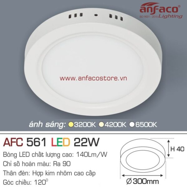 Đèn Anfaco LED panel ốp trần nổi AFC 561-22W