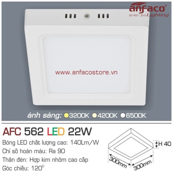 Đèn Anfaco LED panel ốp trần nổi AFC 562-22W