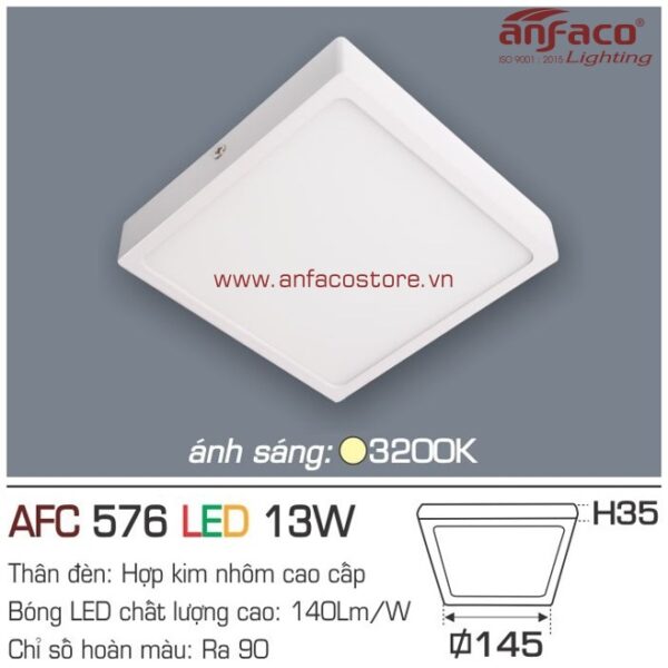 Đèn Anfaco LED ốp trần nổi AFC 576-13W