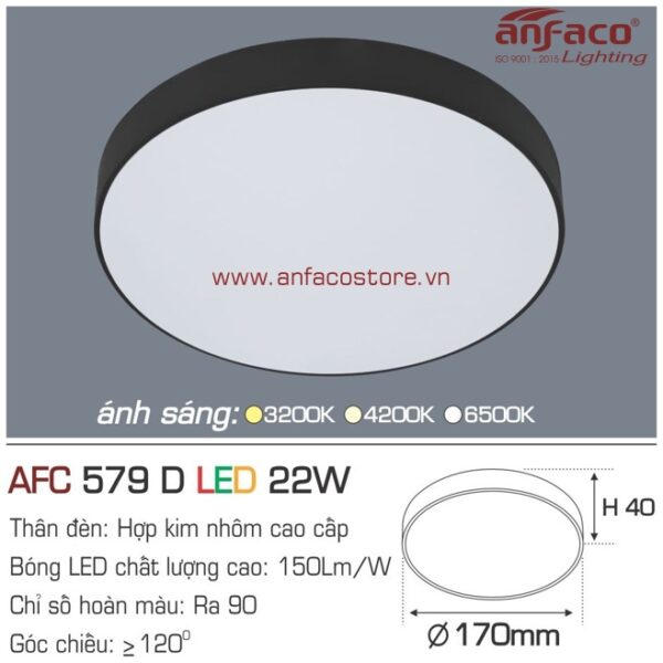 Đèn Anfaco LED panel ốp trần nổi AFC 579D 22W