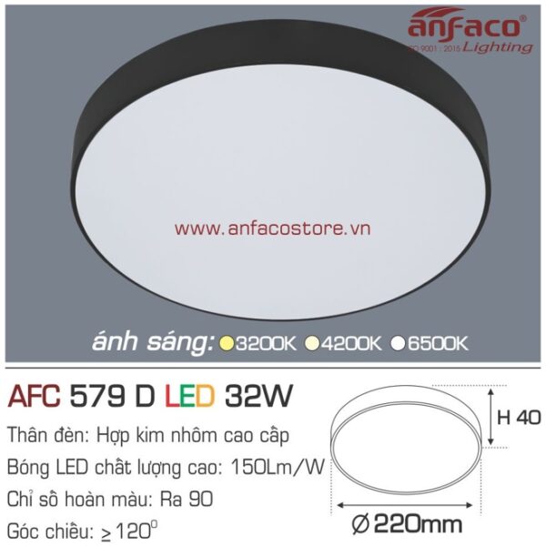 Đèn Anfaco LED panel ốp trần nổi AFC 579D 32W