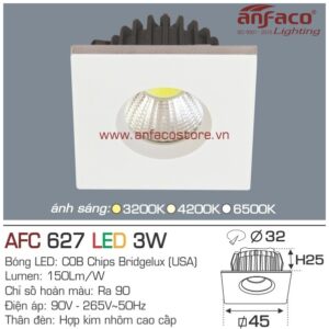 Đèn Anfaco LED downlight âm trần mini AFC 627-3W