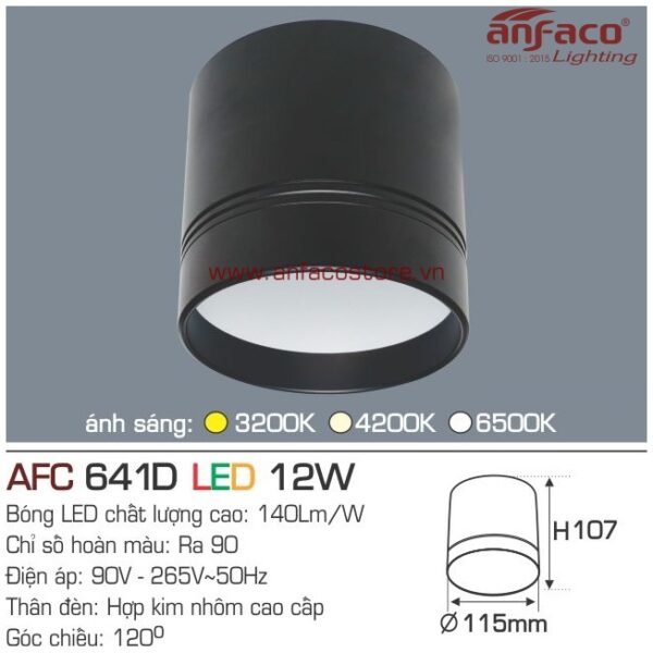 Đèn Anfaco LED downlight nổi AFC 641D 12W