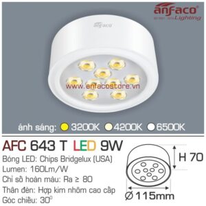 Đèn Anfaco LED downlight nổi AFC 643T 9W