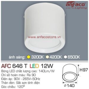 Đèn Anfaco LED downlight nổi AFC 646T 12W