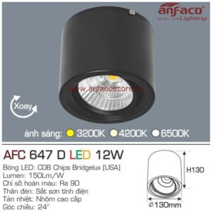 Đèn Anfaco LED downlight nổi AFC 647D 12W