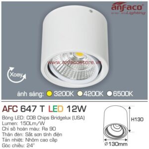 Đèn Anfaco LED downlight nổi AFC 647T 12W