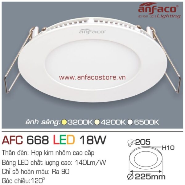 Đèn Anfaco LED panel âm trần AFC 668-18W