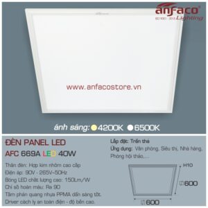 Đèn Anfaco LED panel âm trần AFC 669A 40W 600x600