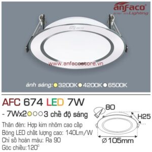 Đèn Anfaco LED downlight âm trần AFC 674-7W