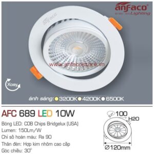 Đèn Anfaco LED downlight âm trần AFC 689-10W