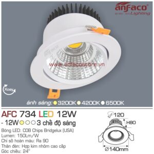 Đèn Anfaco LED downlight âm trần AFC 734-12W