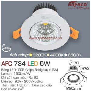 Đèn Anfaco LED downlight âm trần AFC 734-5W