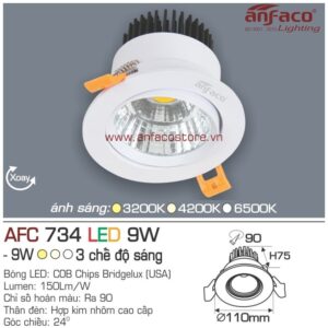 Đèn Anfaco LED downlight âm trần AFC 734-9W