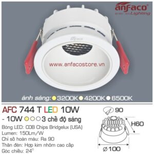 Đèn Anfaco LED downlight âm trần AFC 744T 10W