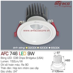 Đèn Anfaco LED downlight âm trần AFC 746-9W