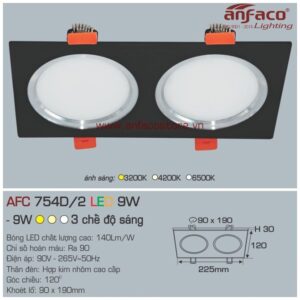 Đèn Anfaco LED downlight âm trần AFC 754/2D 9W