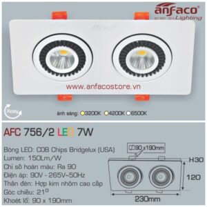 Đèn Anfaco LED downlight âm trần AFC 756/2-7W