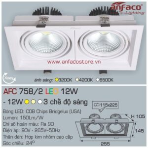 Đèn Anfaco LED downlight âm trần AFC 758/2-12W