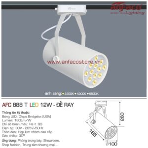 Đèn Anfaco LED tiêu điểm AFC 888T 12W đế ray