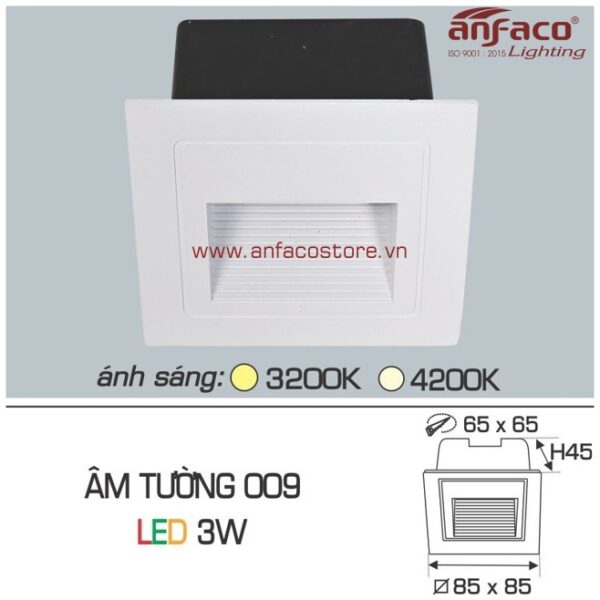 Đèn Anfaco LED âm tường AFC 009-3W