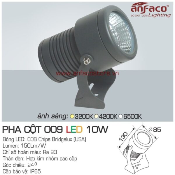 Đèn Anfaco LED pha cột AFC 009-10W