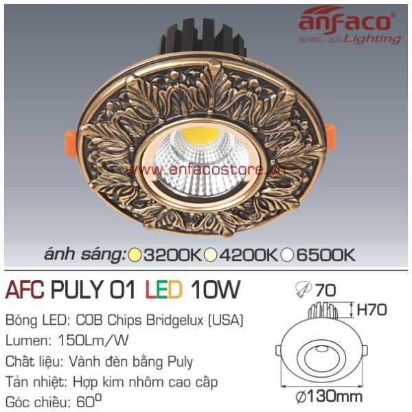 Đèn Anfaco LED downlight âm trần AFC Puly 01-10W