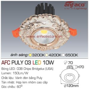 Đèn Anfaco LED downlight âm trần AFC Puly 03-10W